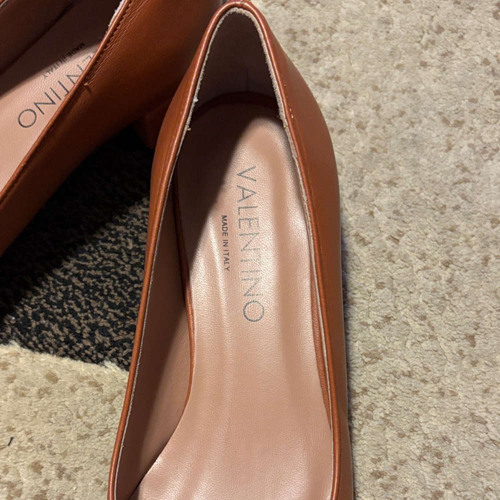 Valentino Women's Brown Leather Loafers - Picture 2 of 6